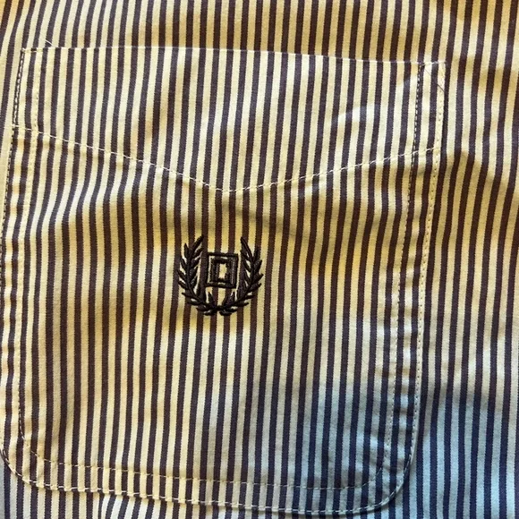 Chaps Purple and White Mens M Striped Casual Shirt - Picture 4 of 6